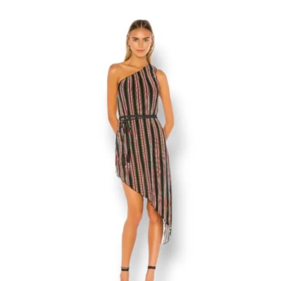 House of Harlow 1960 X Resolve Arlyn One Shoulder Striped  Asymmetrical … - Picture 1 of 7